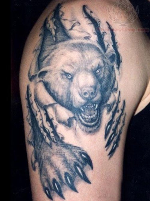 Ripped Skin Chicago Bears Tattoo